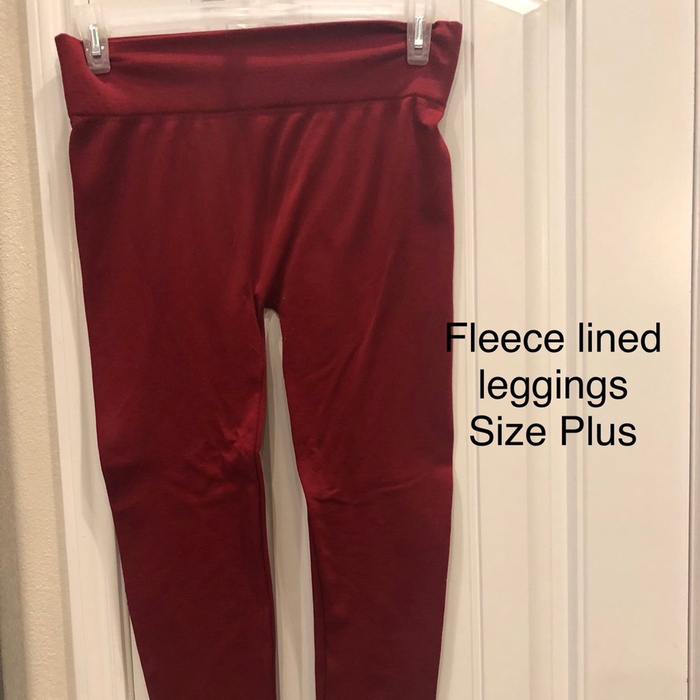 Red fleece lined leggings